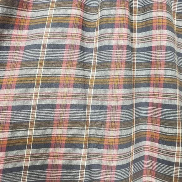 Melrose & Market Plaid Long Sleeve Button Down Blouse Womens Size M Brown Tan - Picture 6 of 9